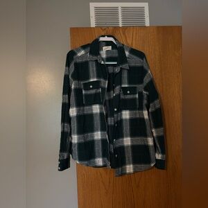 Universal Thread Green and White Plaid Shirt